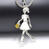 Creative Keychain Alloy Rhinestone Female Angel Keychain Handbag Pendant Car Keychain Woman Jewelry Man Jewelry Belt Buckle