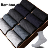 10 Pairs/Lot Men Bamboo Fiber Socks Men Compression Harajuku Long Socks Business Casual Mens Dress Sock For Gift Plus Size43-46