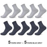 10 Pairs/Lot Men Bamboo Fiber Socks Men Compression Harajuku Long Socks Business Casual Mens Dress Sock For Gift Plus Size43-46