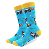 1 Pair Male Cotton Socks Colored Art Socks Multi Pattern Long Designer StreetWear Happy Funny Skateboard Socks Men's Dress Sock