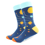 1 Pair Male Cotton Socks Colored Art Socks Multi Pattern Long Designer StreetWear Happy Funny Skateboard Socks Men's Dress Sock