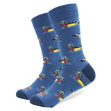 1 Pair Male Cotton Socks Colored Art Socks Multi Pattern Long Designer StreetWear Happy Funny Skateboard Socks Men's Dress Sock