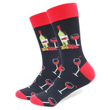 1 Pair Male Cotton Socks Colored Art Socks Multi Pattern Long Designer StreetWear Happy Funny Skateboard Socks Men's Dress Sock
