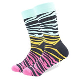 1 Pair Male Cotton Socks Colored Art Socks Multi Pattern Long Designer StreetWear Happy Funny Skateboard Socks Men's Dress Sock
