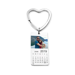 MYLONGINGCHARM  personalized colour photo calendar keychain love date gift for women family gift