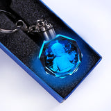 Custom K9 Crystal Key Chain Personalized Photo Pendant Picture Key Ring Trinket Laser Engraved LED Light Keychain Unique Gift