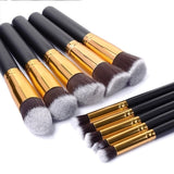 10Pc Synthetic Makeup Brush Set Cosmetics Foundation Blending Blush Makeup Tool Make Up Brushes MakeupFor Women Foundation Brush