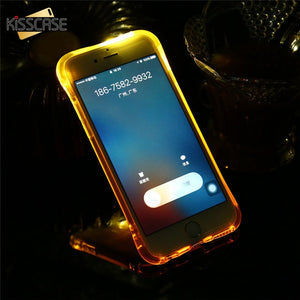 KISSCASE TPU Call Light Case For iPhone XR 8 7 6 Plus XS Phone LED Cases Anti-knock Flash Cover For iPhone 11 XS MAX X 10 Shell