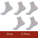 J-BOX 5 Pairs/Lot Men's Cotton Socks 2019  New styles Black Business Men Socks Breathable Autumn Winter for Male US size(7.5-12)
