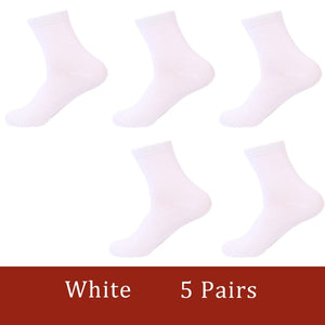 J-BOX 5 Pairs/Lot Men's Cotton Socks 2019  New styles Black Business Men Socks Breathable Autumn Winter for Male US size(7.5-12)