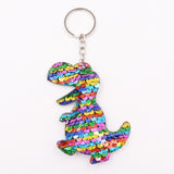 1PCS Dolphin Star Unicorn animal Keychain Glitter Pompom Sequins Key Chain Gifts for Women  Car Bag Accessories Key Ring Jewelry