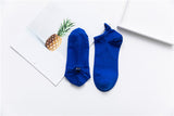 Size 35-42 Kawaii Women Socks Happy Fashion Ankle Funny Socks Women Cotton Embroidered Expression Candy Color 1 Pair