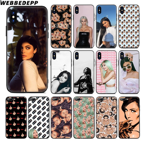 WEBBEDEPP Kylie Jenner kim kardashian Soft Silicone Case for Apple iPhone 11 Pro Xr Xs Max X or 10 8 7 6 6S Plus 5 5S SE TPU
