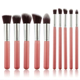 10Pc Synthetic Makeup Brush Set Cosmetics Foundation Blending Blush Makeup Tool Make Up Brushes MakeupFor Women Foundation Brush