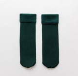 Casual Socks For Women Nylon Plus Velvet Thickening Socks Solid Breathable Elastic Force Lady's Mid Women Warm Socks Winter