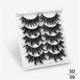 SEXYSHEEP 5Pairs 20-25mm 3D Faux Mink Hair False Eyelashes Natural/Thick Long Eye Lashes Wispy Makeup Beauty Extension Tools