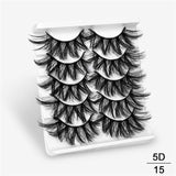 SEXYSHEEP 5Pairs 20-25mm 3D Faux Mink Hair False Eyelashes Natural/Thick Long Eye Lashes Wispy Makeup Beauty Extension Tools