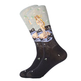 MYORED 1 pair Dropshipping men women socks cotton starry night art world famous oil painting socks unisex funny novelty socks