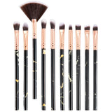 10Pcs/Set Makeup Brushes Professional Marbling Handle Powder Foundation Eyeshadow Lip Make Up Brushes Set Beauty Tools