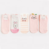 5Pairs New Arrivl Women Cotton Socks Pink Cute Cat Ankle Socks Short Women Socks Casual Animal Ear Red Heart Gril Socks 35-40