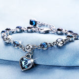 Korean version of the new fashion Austrian crystal ocean heart ladies bracelet