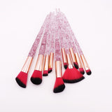 10pcs Diamond Makeup Brushes Set Crystal Brush Powder Blush Foundation Eyeshadow Brush Diamond Make up brush Kits maquiagem
