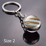 Full Moon keychain Nebula Pendant Solar System Glass Cabochon Long keyrings Galaxy Space Astronomy Planet Gift jewelry