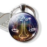 12 Constellations Keychain Constellation Key Rings Zodiac Sign Key Chain Pendant Jewelry Libra Aries Leo Fashion Birthday Gift