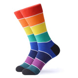 SANZETTI 1 Pair New Happy Socks High Quality Men Colorful Bright Comfortable Combed Cotton Fun Novelty Gift Wedding Dress Socks