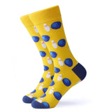 SANZETTI 1 Pair New Happy Socks High Quality Men Colorful Bright Comfortable Combed Cotton Fun Novelty Gift Wedding Dress Socks