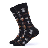 SANZETTI 1 Pair New Happy Socks High Quality Men Colorful Bright Comfortable Combed Cotton Fun Novelty Gift Wedding Dress Socks