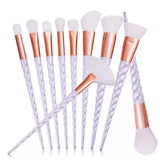 Professional 5/10PCS White Handle Makeup Brushes Set Foundation Blending Blush Face Shading Cosmetic Brush Make Up Kit 5 Colors