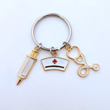 2020 New Nurse Cap Medical Key Chain Needle Syringe Stethoscope Thermometer Cute Keychain Jewelry Gift