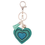 ZOSH Heart Keychain Leather Tassel Key Holder Metal Crystal Key Chain Keyring Charm Bag Auto Pendant Gift Wholesale Price