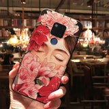 3D Emboss Silicon Case For Huawei Honor 8X 9X Mate 20 10 30 P20 P30 P10 Lite Pro Nova 3 3i Y6 Y9 P Smart 2019 Flower Relief Capa
