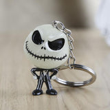 Christmas Jack and Sally Keychain Skellington Key Ring Hanger mask The head glowed in the dark figure toy key chain gift for men