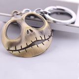 Christmas Jack and Sally Keychain Skellington Key Ring Hanger mask The head glowed in the dark figure toy key chain gift for men