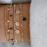 ZHINI Bohemian Charm Gold Bracelet for Women Fashion Multilayer Bracelets & Banglet Set Accessories 2019 Bijoux