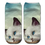 Unisex Lovely Socks Anti-slip Elastic Ankle Cartoon Cat Pattern Adult 3D Pattern