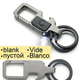 Dalaful Custom Lettering Keychain LED Lights Lamp Beer Opener Bottle Engrave Name Customized Logo Key Chain Ring Men Car K378