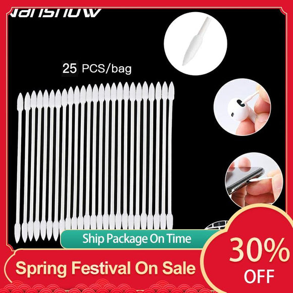 25PCS Cotton Disposable Swab For Airpods Airpod Case Cleaning Tool For AirPods Pro Earphone Phone Charge Port For AirpodsCleaner