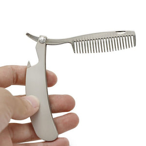 Stainless Steel Beard Comb Portable Mustache Shape Care Men's Beard Professional Comb Perfect Facial Grooming Tool
