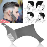 1PCS All-in-one Stainless Steel Beard Shaping & Styling Template Comb Tool Beard Grooming Stencil For Men's Beard Shaving Tools