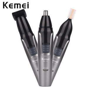 Kemei 3 in 1 Men Nose Beard Hair Trimmer Rechargeable Hair Clipper Detachable Head Electric Eyebrow Trimmer Men's Grooming Kit