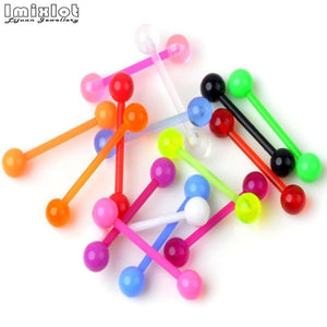 20pcs/Lot Ball Tongue Piercing lengua Soft Acrylic Nipple Piercing Tongue Rings Jewelry Kylie Lip Piercing langue Wholesale