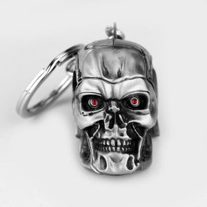 Weight 65g Terminator skull head logo charm Keychain men and women fashion Pendant keyring jewelry car key Accessories