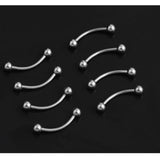 5pcs/order Silver Tongue Eyebrow Piercing Kylie Lip Belly Navel Ring Nombril Acier Chirurgical Helix Piercing Nombril Jewelry