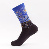 JULY'S SONG Happy Socks Men Funny Art Dress Socks Color Lot Men's Summer Fashion Socks Set Print Van Gogh Art Socks