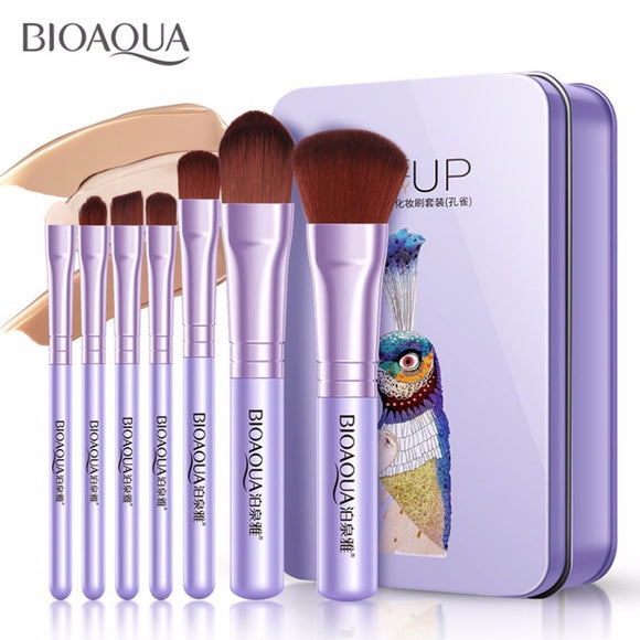 7PCS/SET Pro Women Facial Makeup Brushes Set Face Cosmetic Beauty Eye Shadow Foundation Blush Brush Make Up Brush Tool BIOAQUA