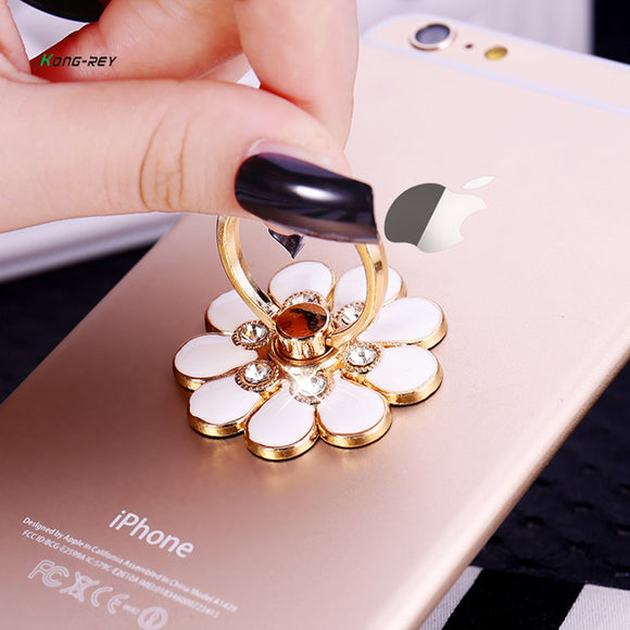Universal 360 Rotating cute Cartoon Rhinestone Cellphone Accessories Finger Ring Stent Mobile phone holder stand for iphone phon